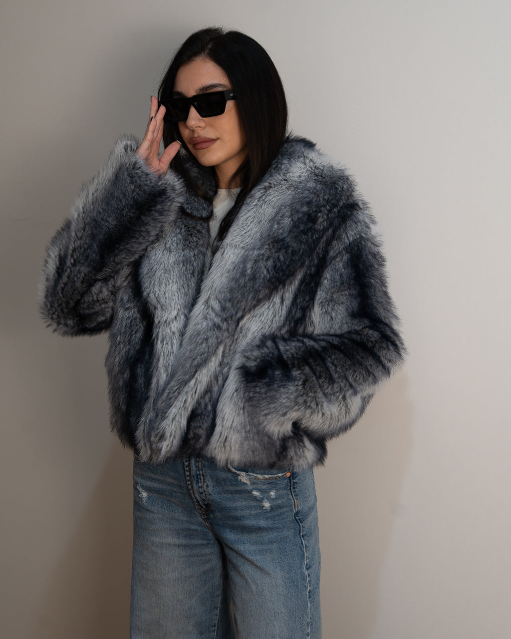 ECO PELLICCIA MARGOT AZZURRA