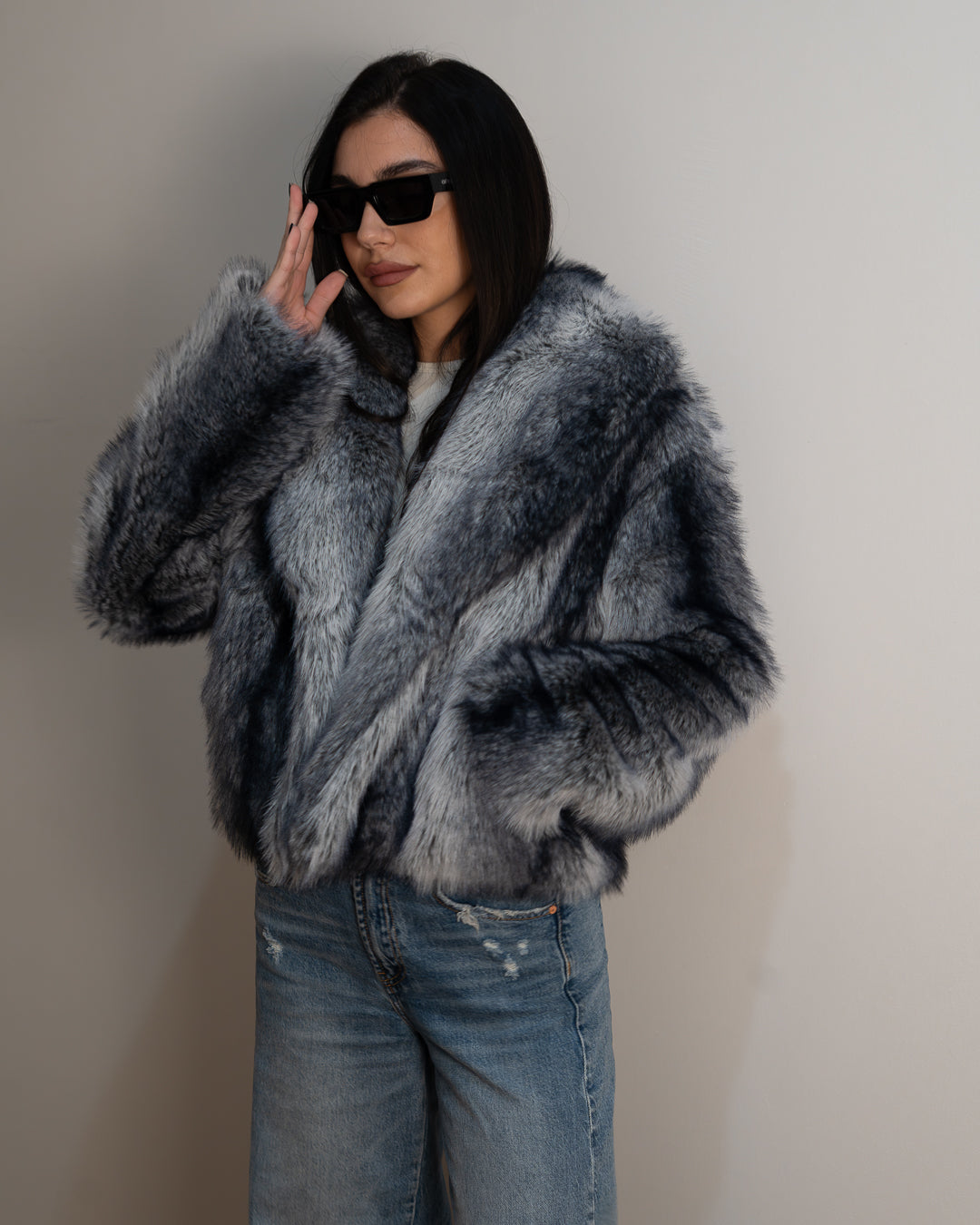 ECO PELLICCIA MARGOT AZZURRA