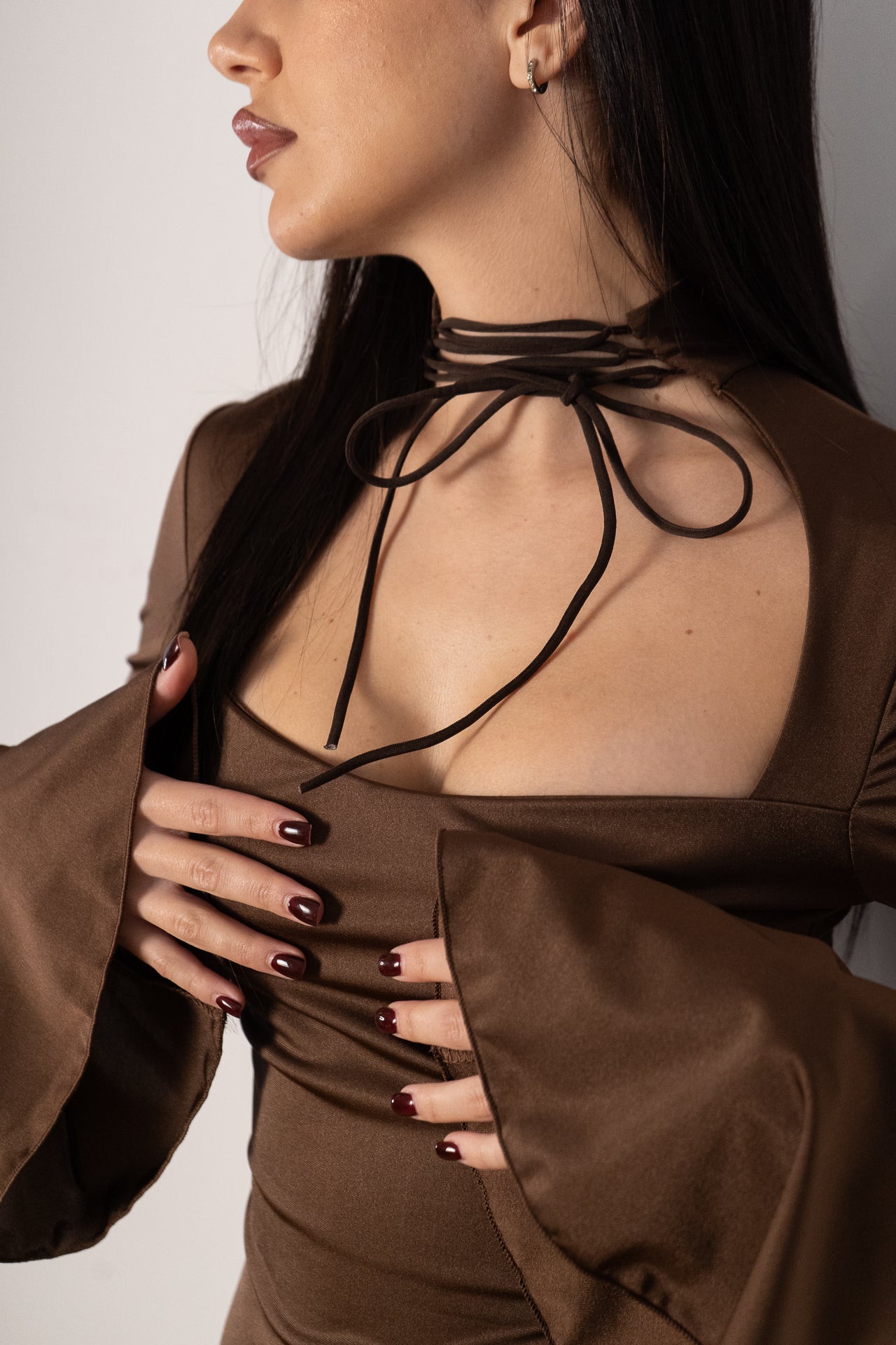 MINI DRESS SELINE MARRONE