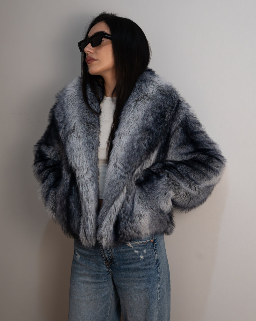 ECO PELLICCIA MARGOT AZZURRA