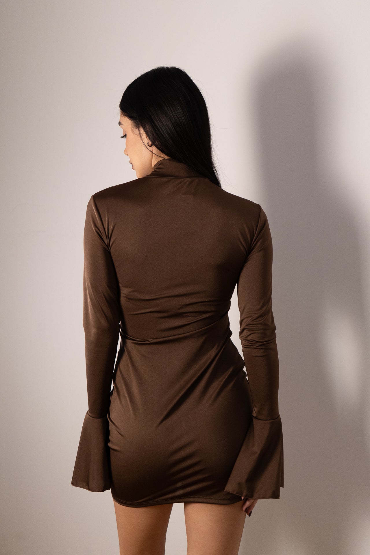 MINI DRESS SELINE MARRONE